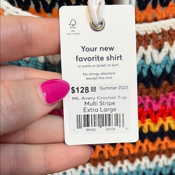 Marine Layer NWT Colorful Striped Knit Sleeveless Top - Size XL - Picture 5 of 7